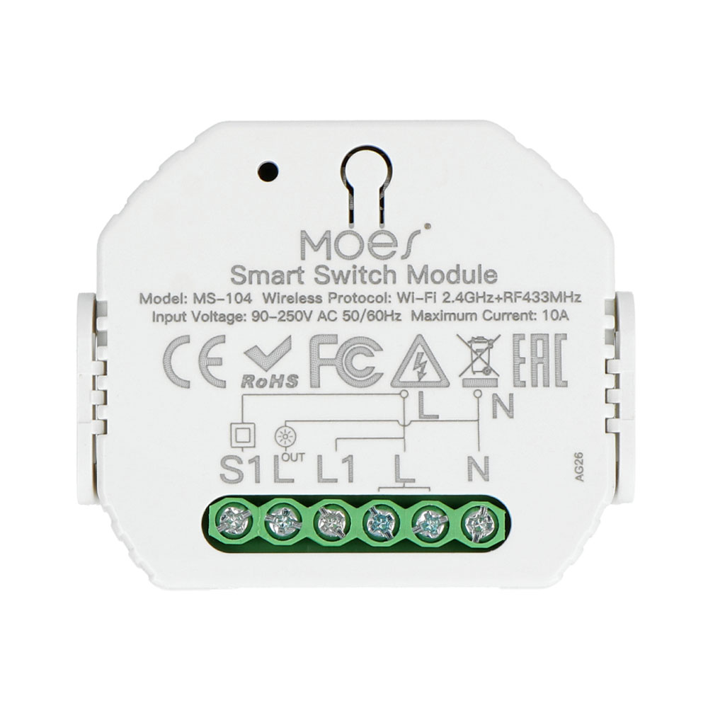 Interruptor Inteligente Moes MS-104 1GAN Wifi RF