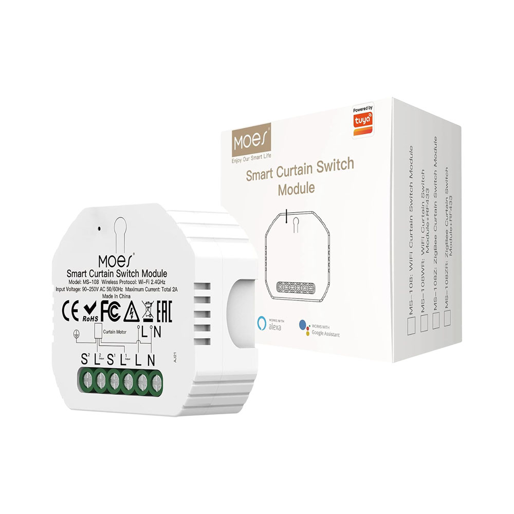 Interruptor de Cortina Inteligente Moes MS-108 Wi-fi