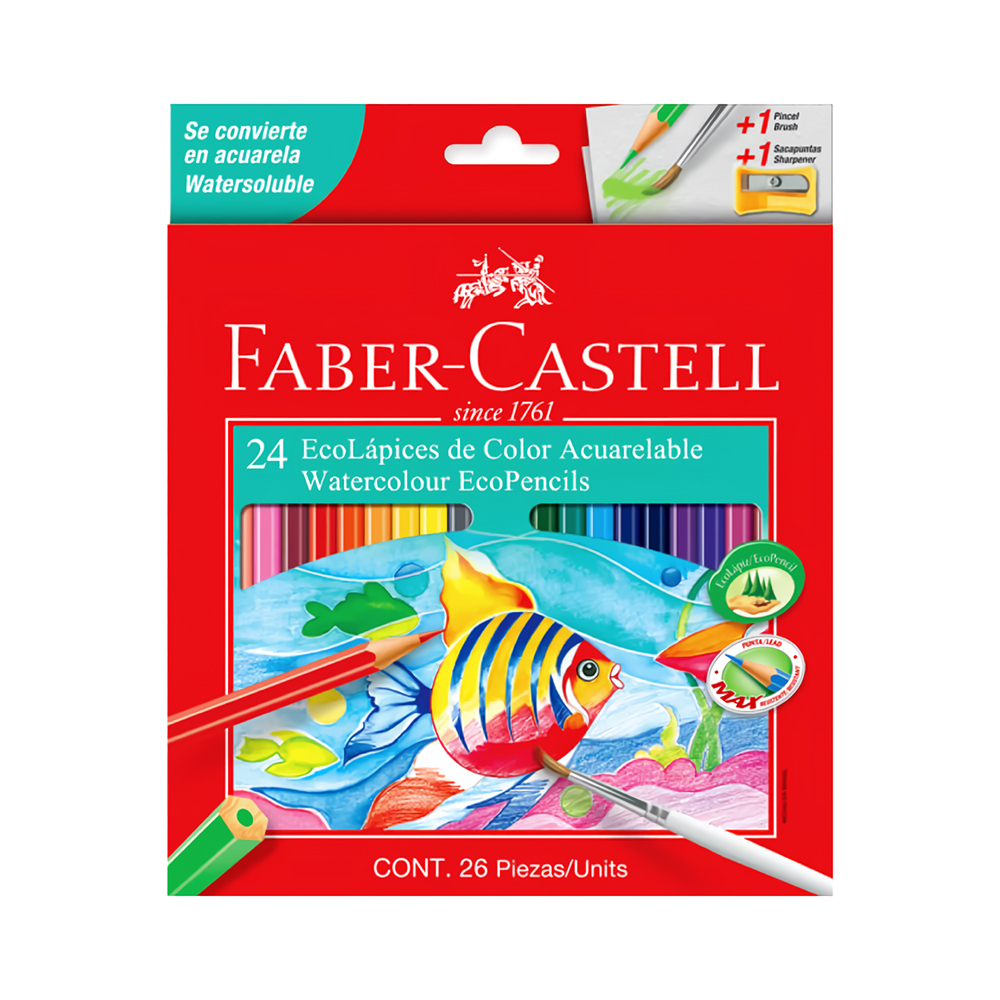 Ecolápis de Cor Aquarela Faber Castell Watercolour 120224EX 24 Unidades