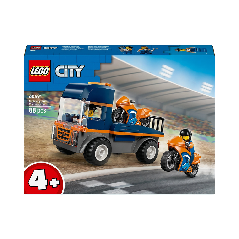 Brinquedo de Construção Lego City Motorcycle Transporter 60491 88 Peças