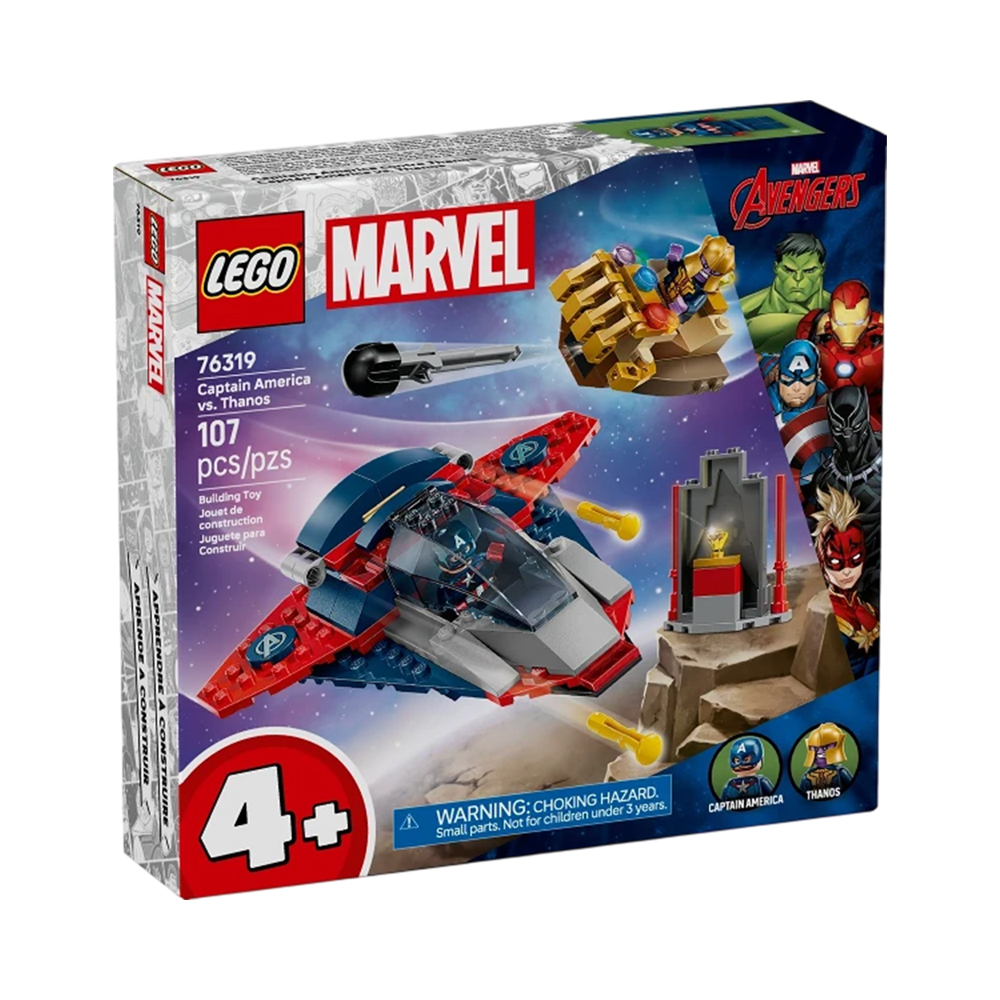 Brinquedo de Construcción Lego Marvel Captain America VS Thanos 76319 107 Peças