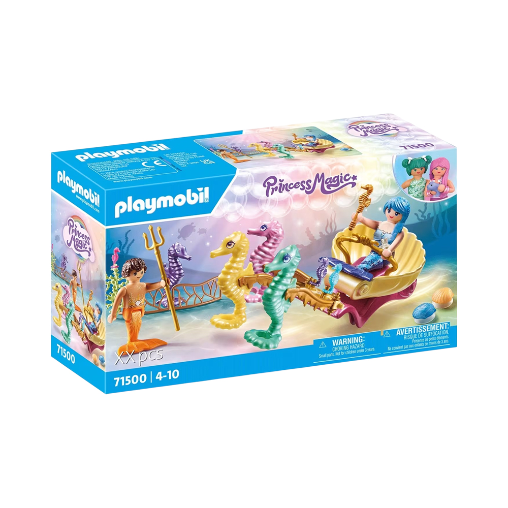 Brinquedo Playmobil Princess Magic Mermaid Seahorse Carriage 71500