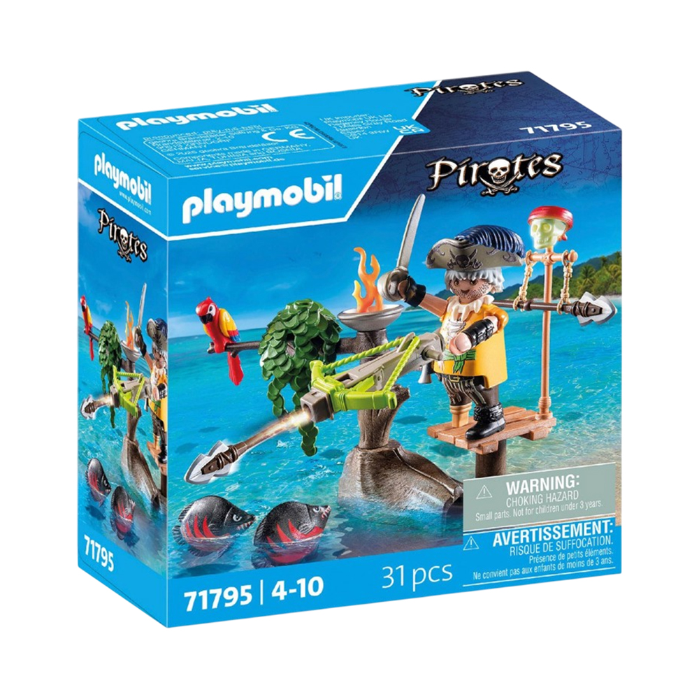 Brinquedo Playmobil Pirata Con Ballesta Pirates 71795 31 Peças