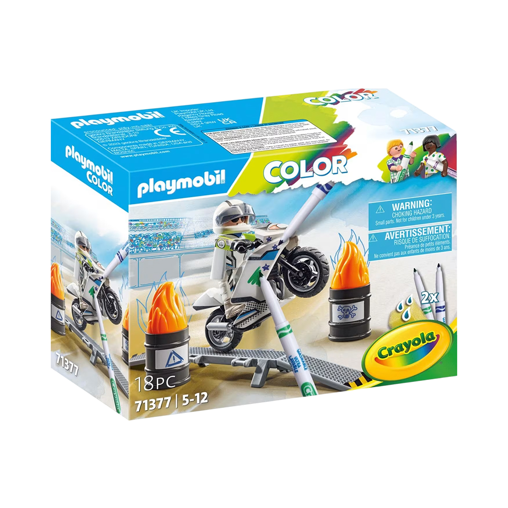 Brinquedo Playmobil Motorbike Color 71377 18 Peças