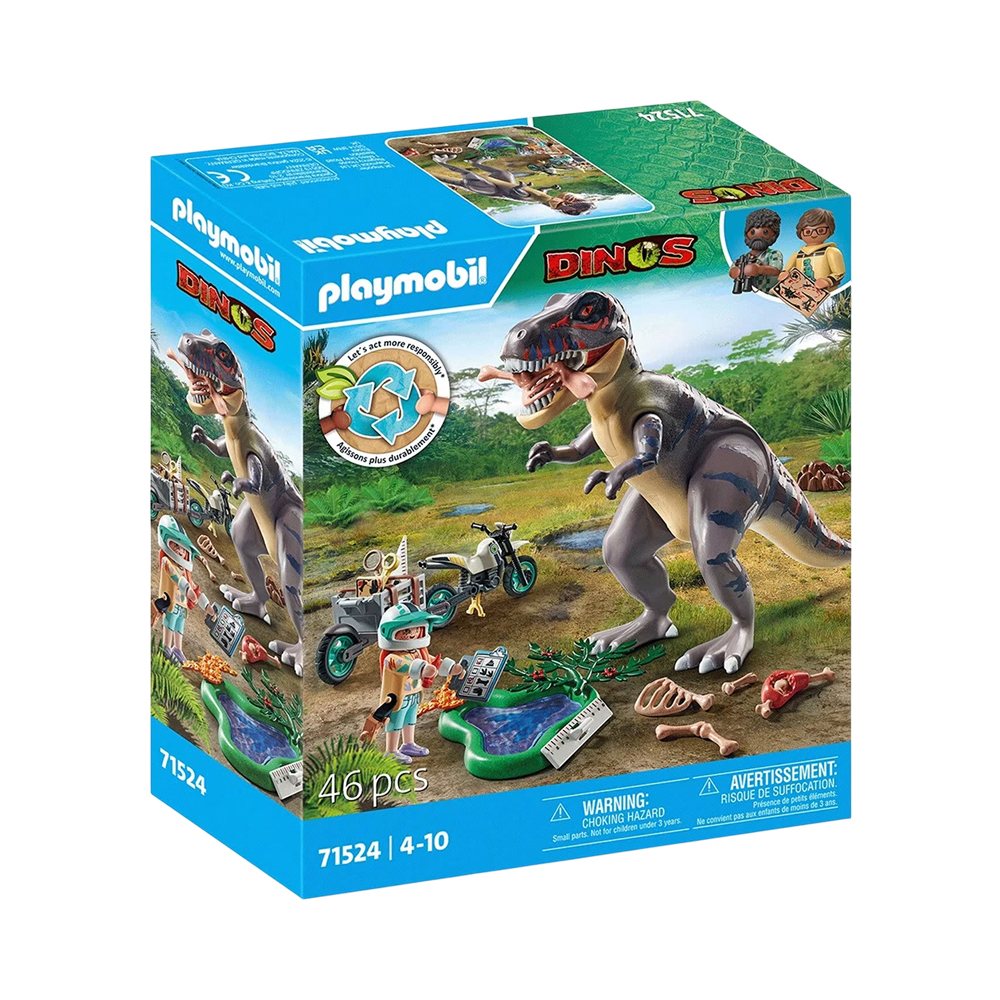 Brinquedo Playmobil Dinos T-rex Trace And Tracker 71524