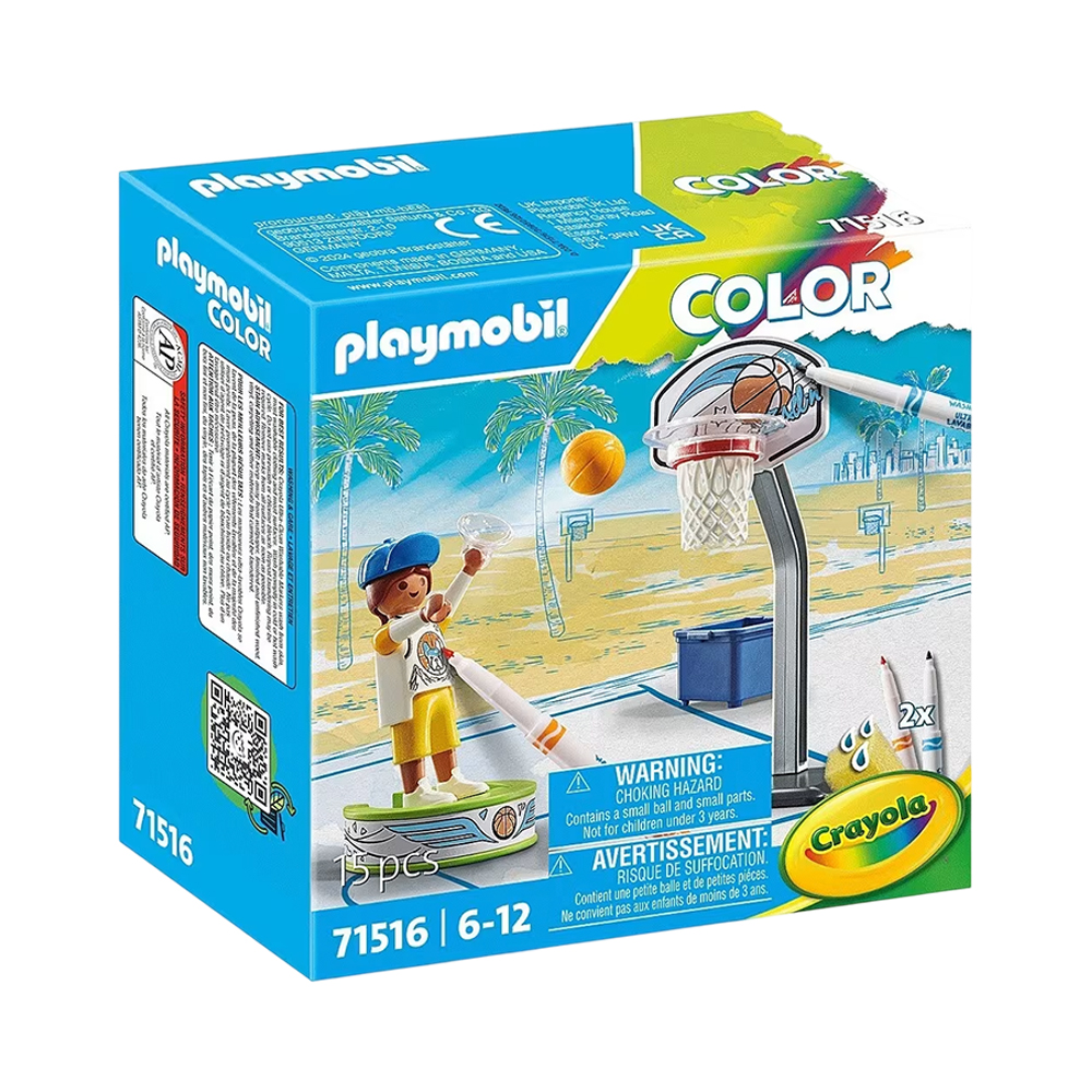 Brinquedo Playmobil Basketball Color 71516 15 Peças