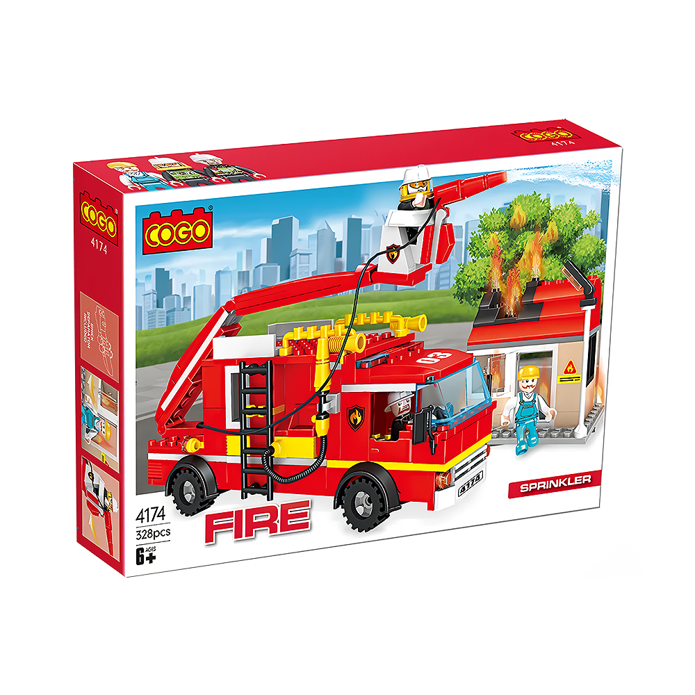 Brinquedo de Construção Cogo Fire 4174 Sprinkler 328 Peças