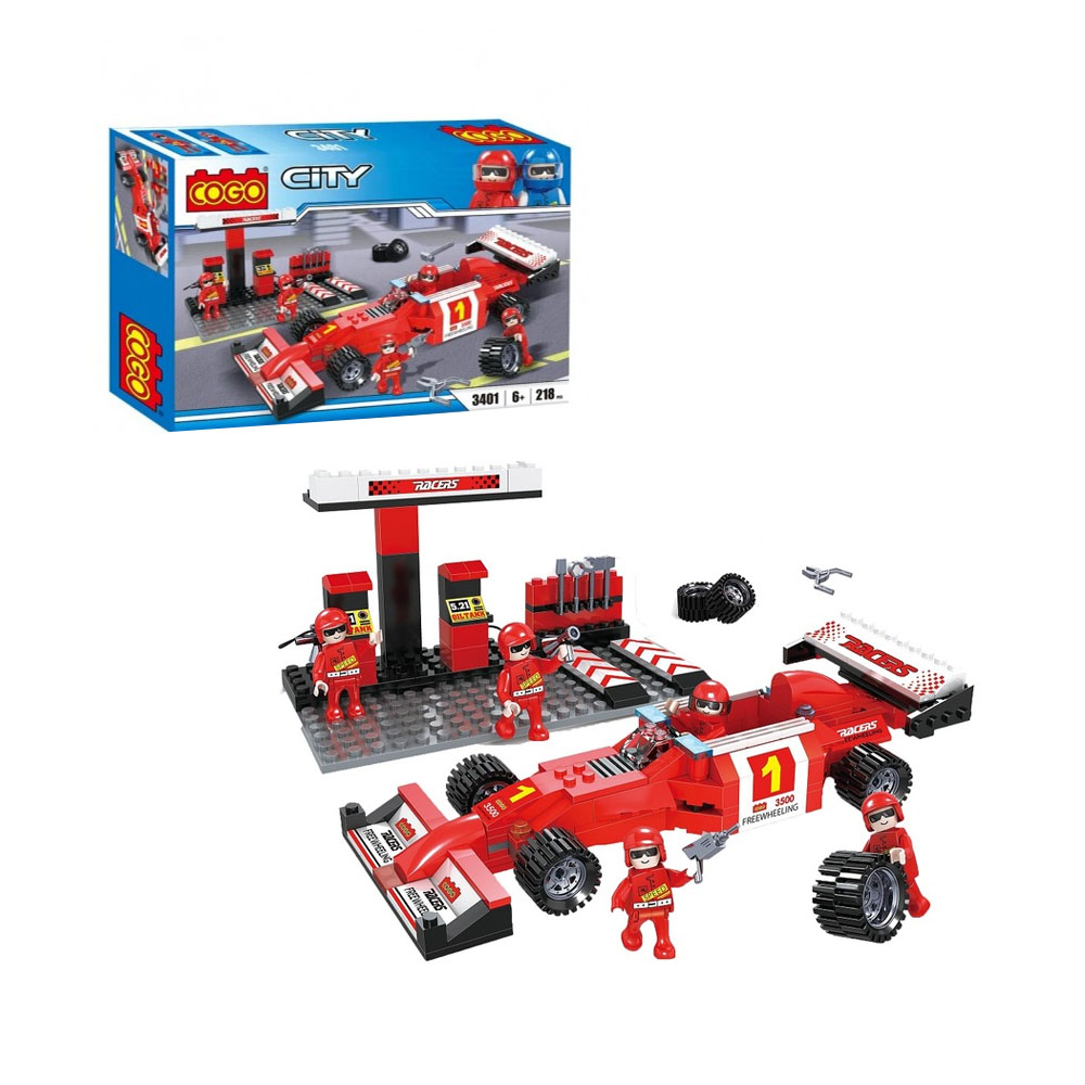 Brinquedo Cogo 3401 City Racing Base 218 Peças