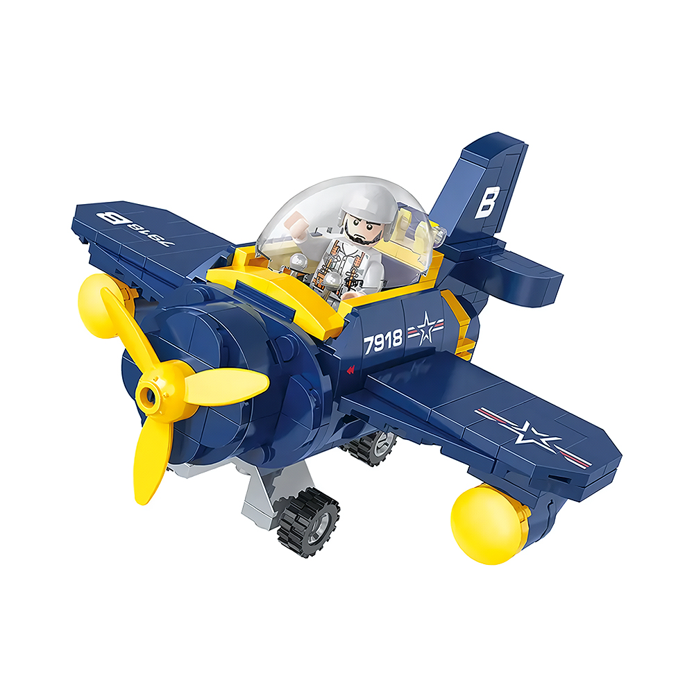 Juguete de Construcción Cogo Aerial Military Fighter 7918 F8F Fighter 249 Piezas
