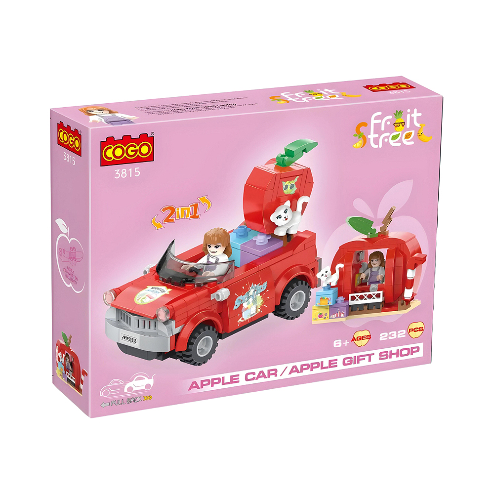Juguete de Construcción Cogo Fruit Street 3815 Apple Car/apple Gift Shop 232 Piezas