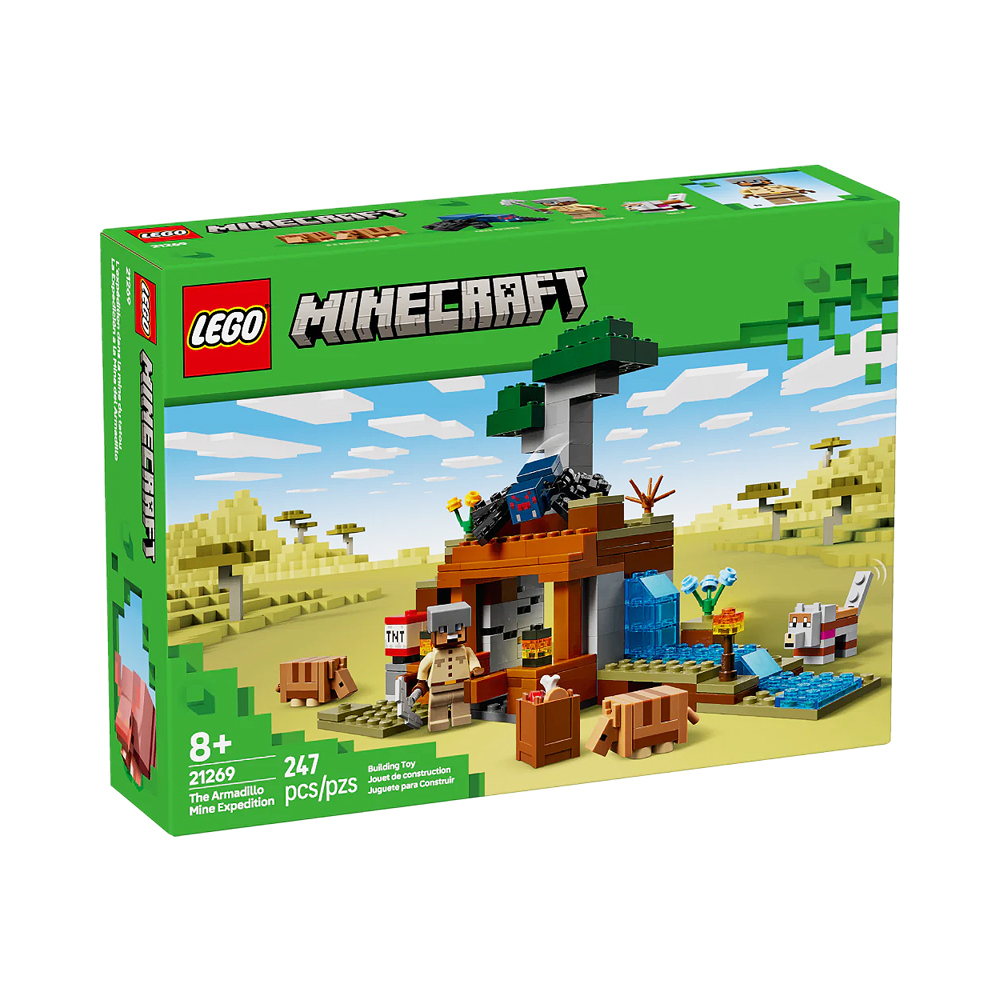 Brinquedo de Construção Lego Minecraft a Expedição na Mina do Tatu 21269 247 Peças