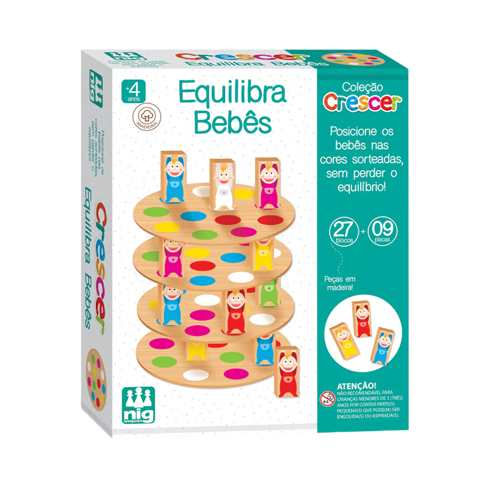 Jogo Educativo Nig Brinquedos Crescer Equilibra Bebês 0453 36 Peças