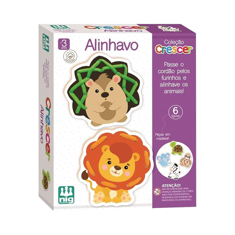 Jogo Educativo Nig Brinquedos Crescer Alinhavo 0457 6 Peças