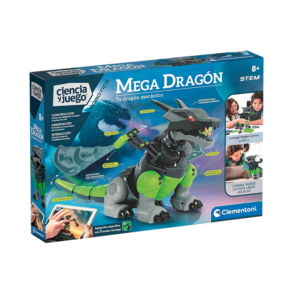 Brinquedo de Construção Clementoni Ciência e Jogo Mega Dragón 55421