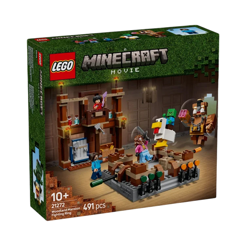 Brinquedo de Construção Lego Minecraft Movie Woodland Mansion Fighting Ring 21272 491 Peças