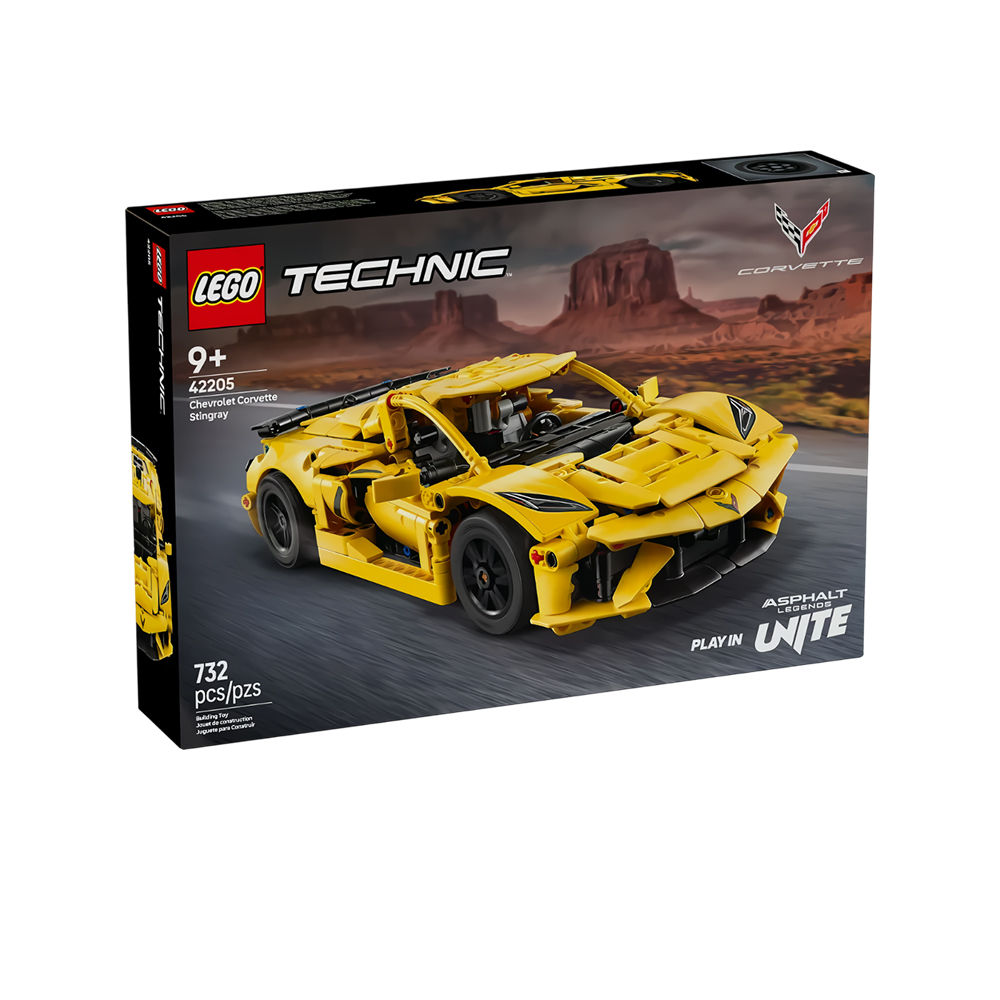 Brinquedo de Construção Lego Technic Chevrolet Corvette Stingray Play IN Asphalt Legends Unite 42205 732 Peças