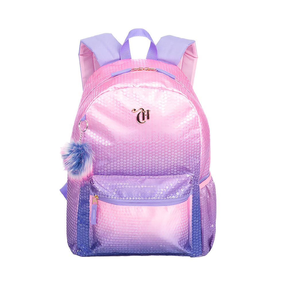 Mochila Capricho Paetê Lantejoulas 075965-08 Rosa Lilás