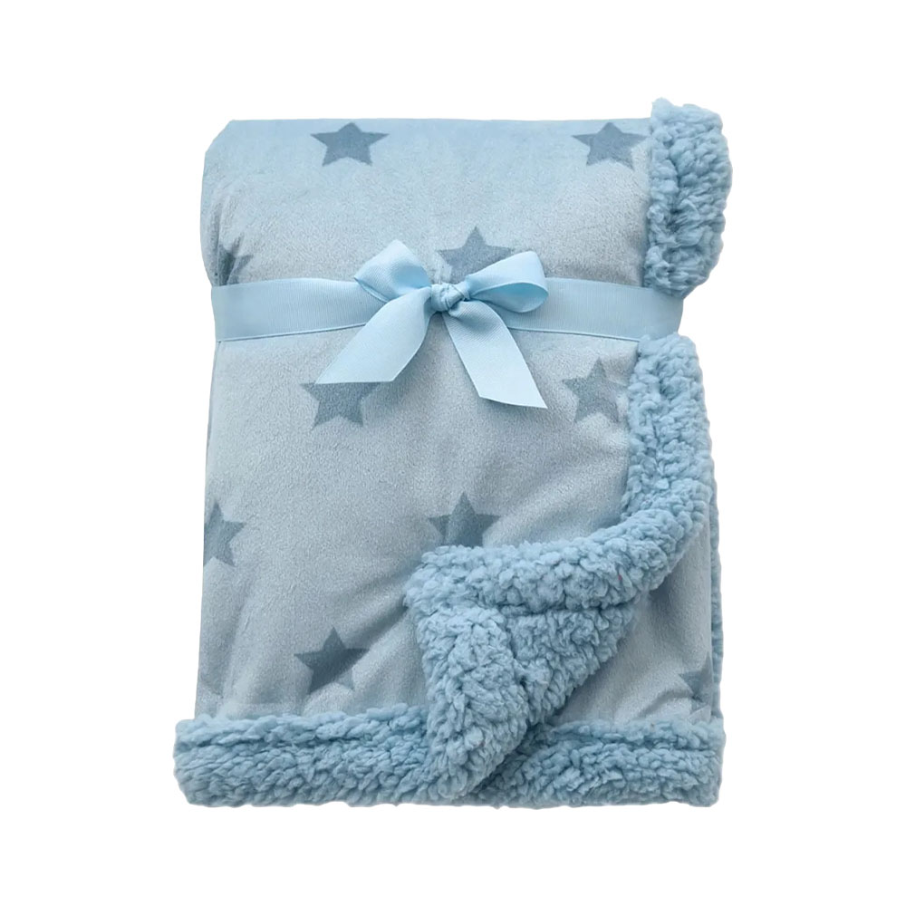 Cobertor de Bebê Double Face Buba 13611 Estrelas Azul