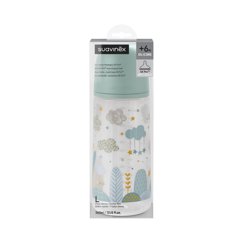 Biberón Verde Anticólico +6M 360ML Suavinex 83690