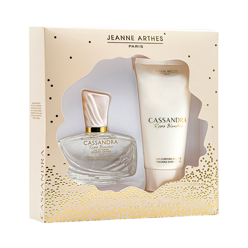 Kit Perfume Jeanne Arthes Cassandra Roses Blanches 2 Peças