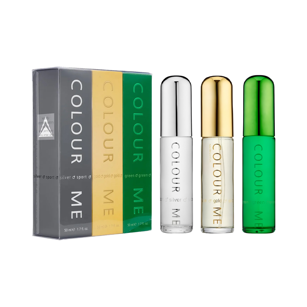 Kit Perfume Colour ME Silver Gold Green Edp 3x50ML