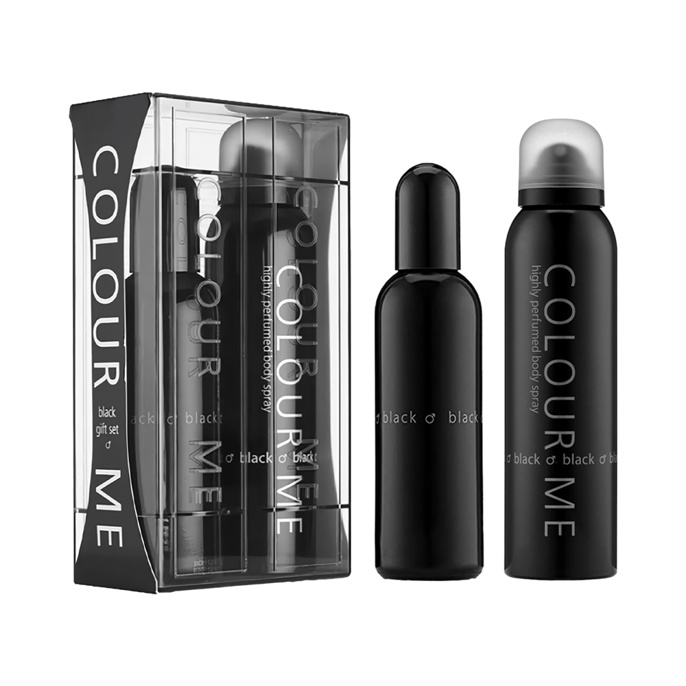 Kit Perfume Colour ME Black Edp 100ML + Body