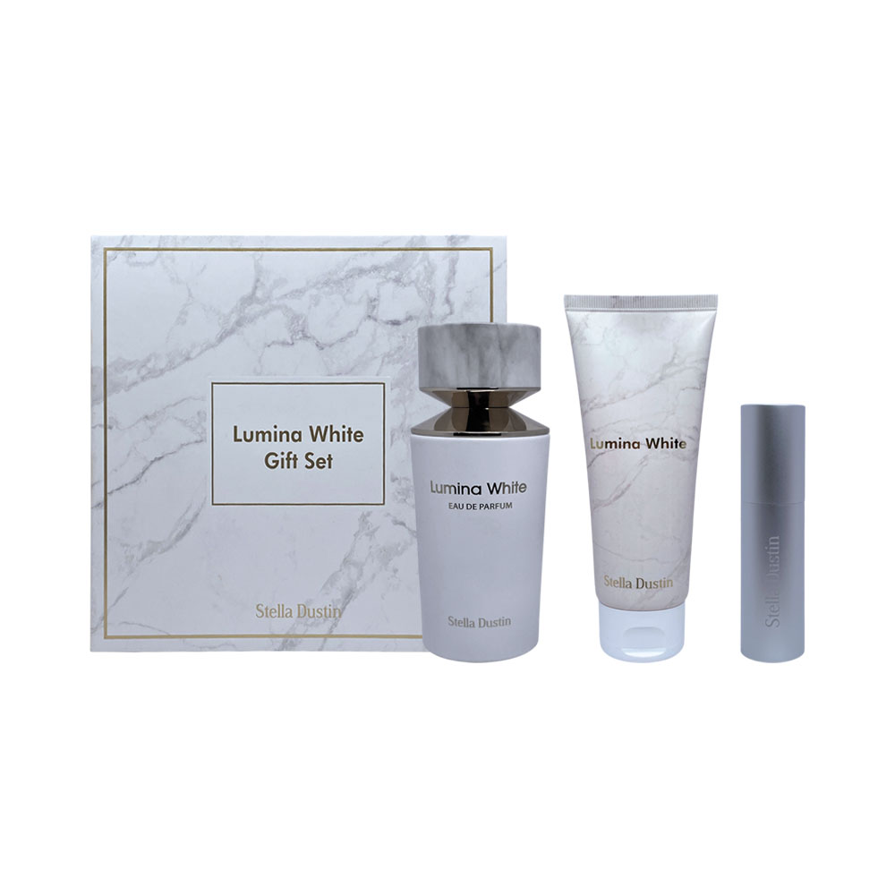 Kit Perfume Stella Dustin Lumina White Edp 100ML + 5ML + Body Lotion