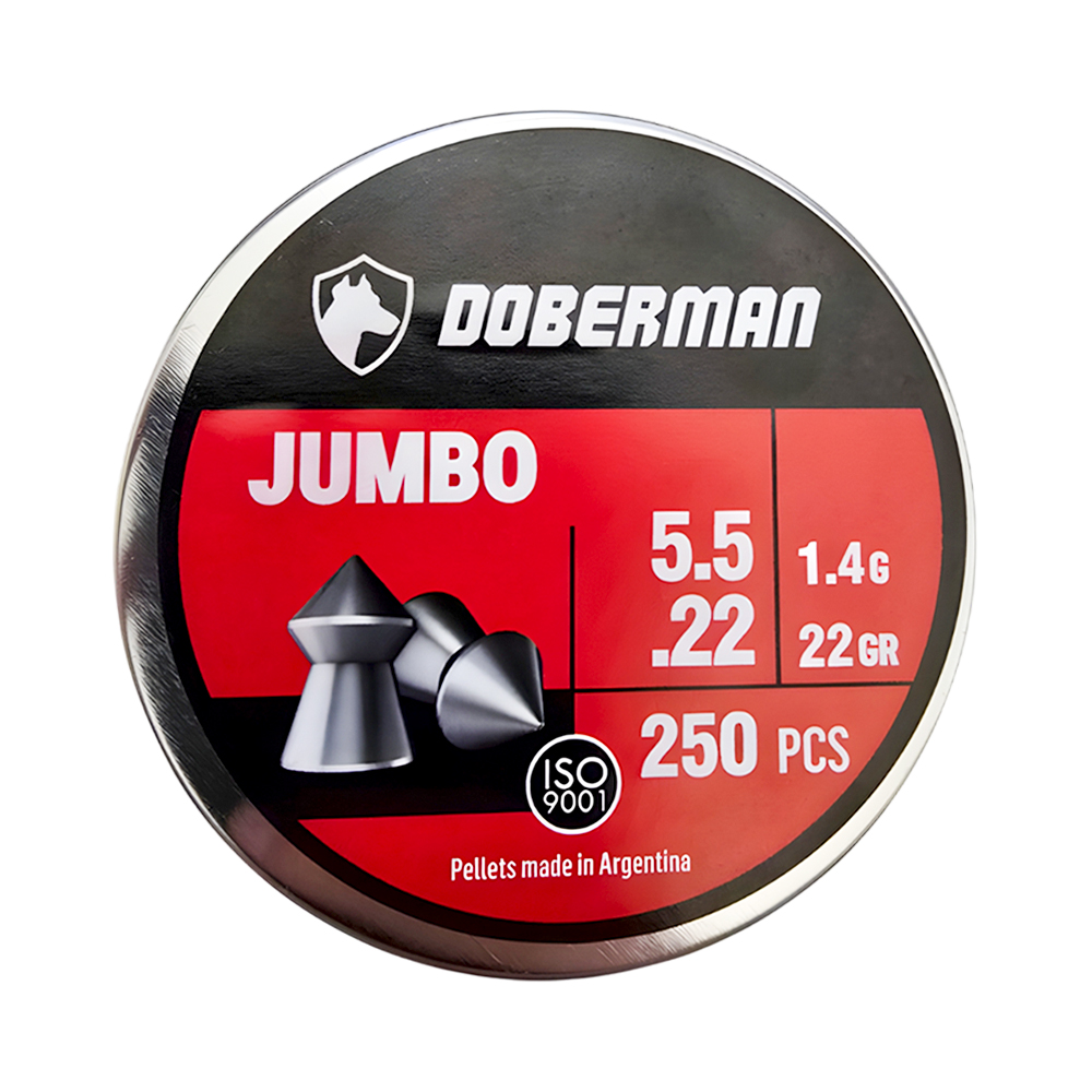 Pellets Doberman Jumbo 5.5MM 1,4GR 250 Peças