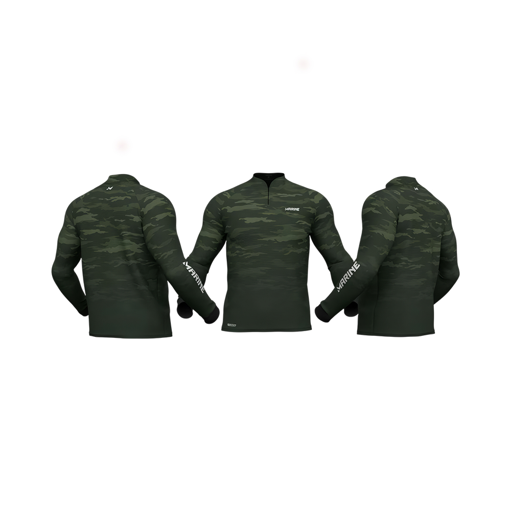 Camisa de Pesca Marine Cammo Sem Capuz Verde