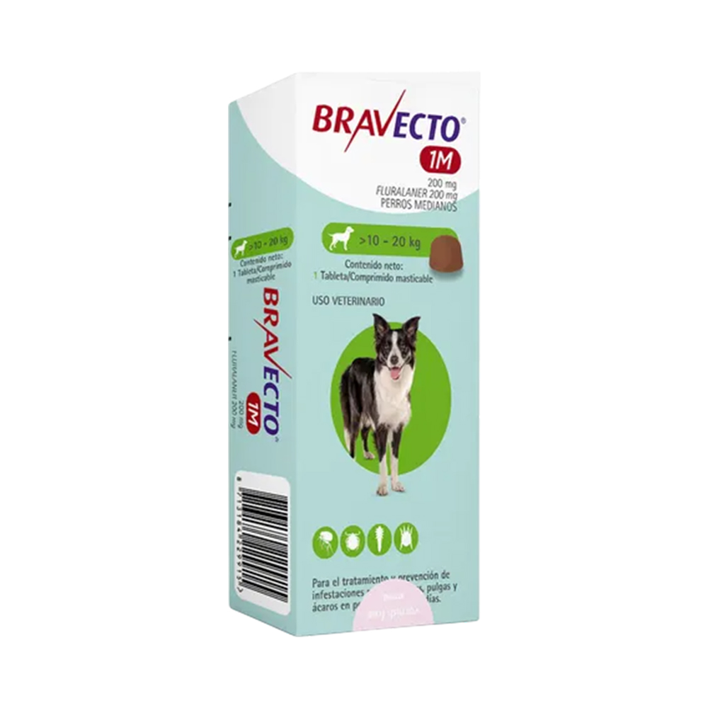 Antiparasitário Bravecto 1 Mes 10-20KG 1 Tableta