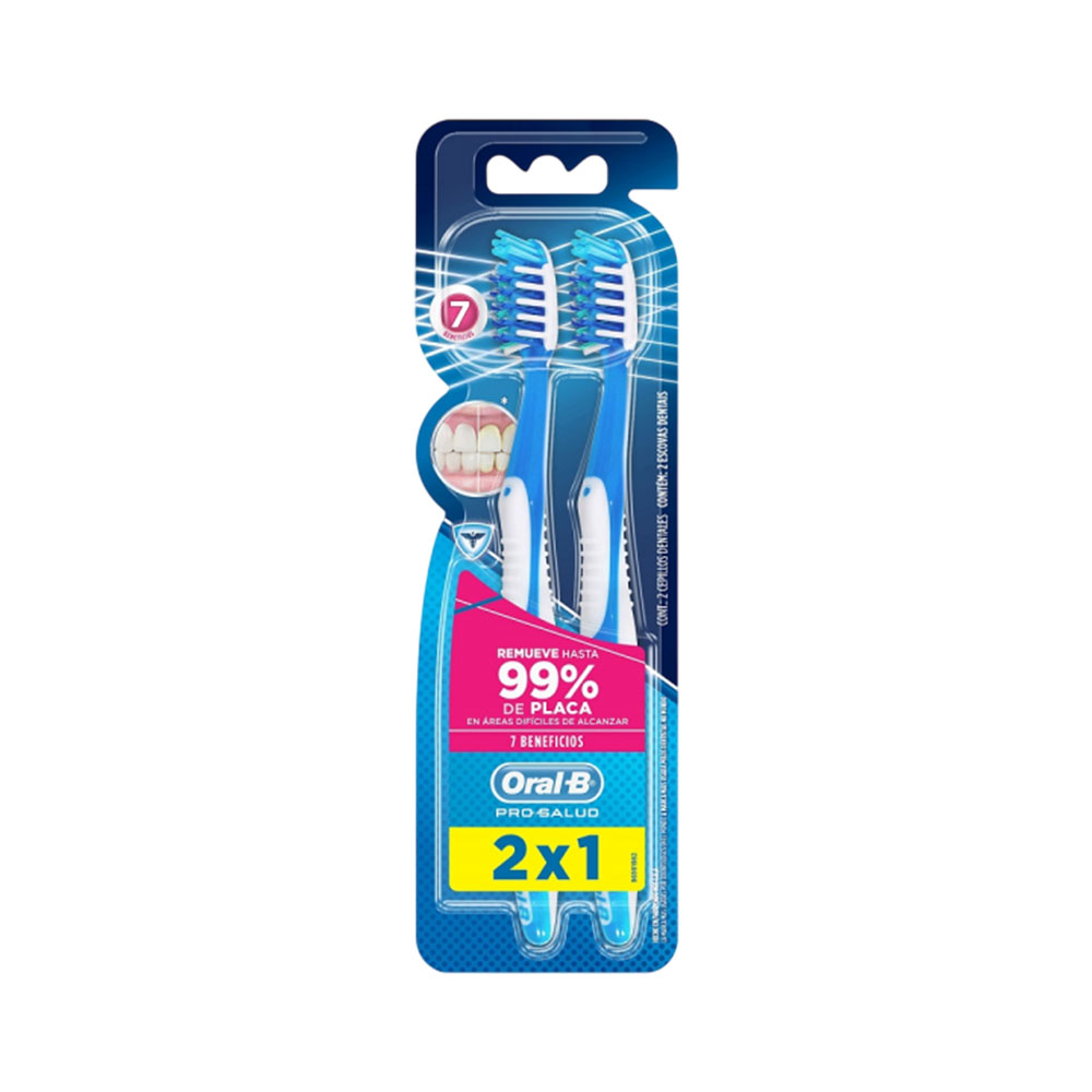 Escova de Dentes Oral B PRO Salud 7 Benefícios 2 Peças