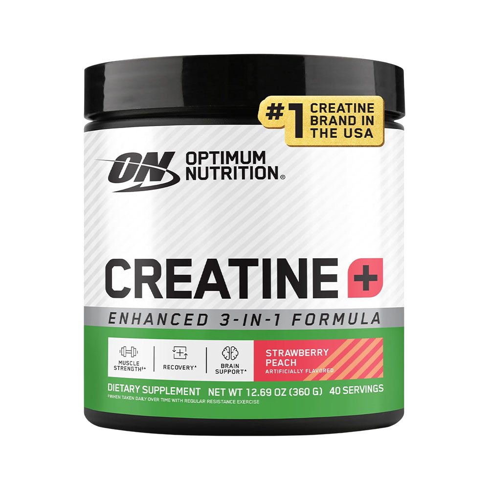Suplemento Optimum Nutrition Creatine+ Enhanced 3-IN-1 Strawberry Peach 360GR