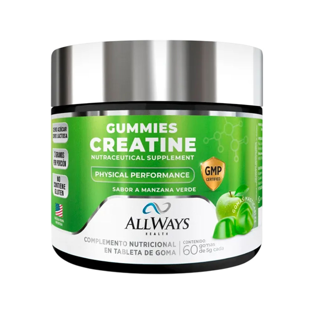Suplemento Allways Creatine Maçã Verde 60 Gummies