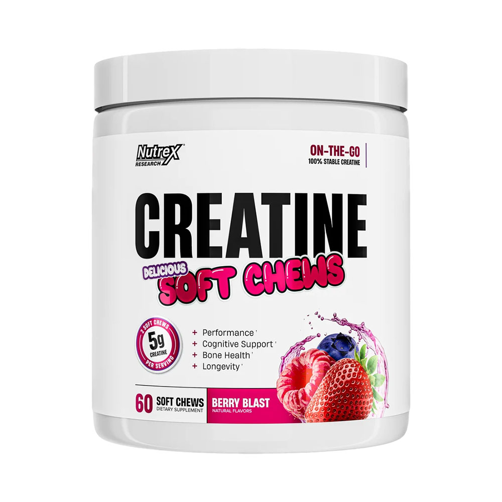 Suplemento Nutrex Creatine Soft Chews Berry Blast 60 Gummies