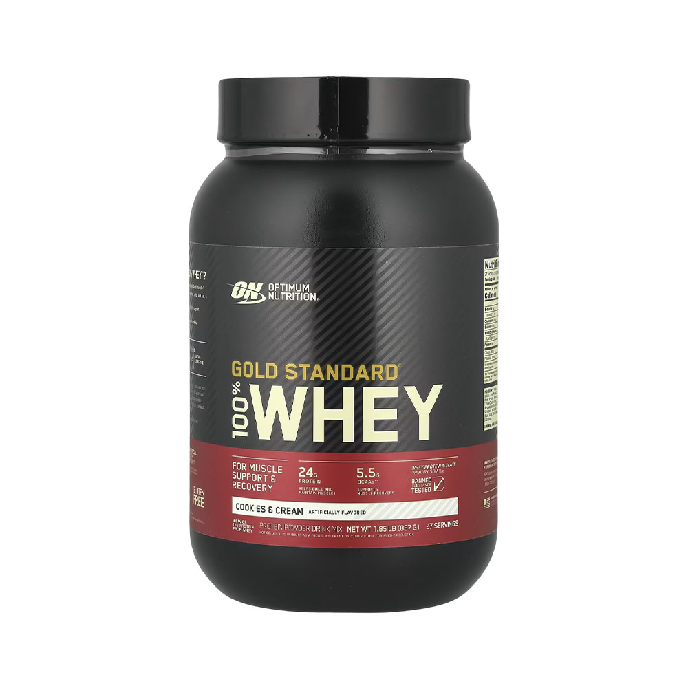 Suplemento Optimum Nutrition Gold Stantard 100% Whey Cookies &amp; Cream 837GR