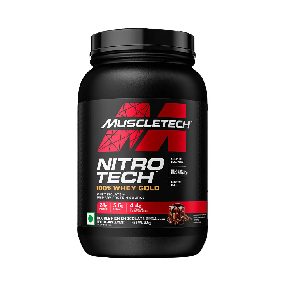 Suplemento Muscletech Nitro Tech Whey Gold Double Rich Chocolate 921GR