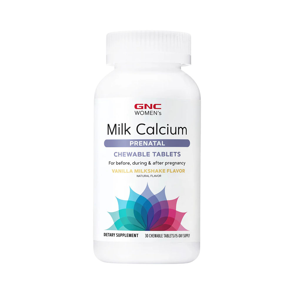 Vitamina Gnc Milk Calcium Pré-natal Vanilla Milkshake 30 Comprimidos