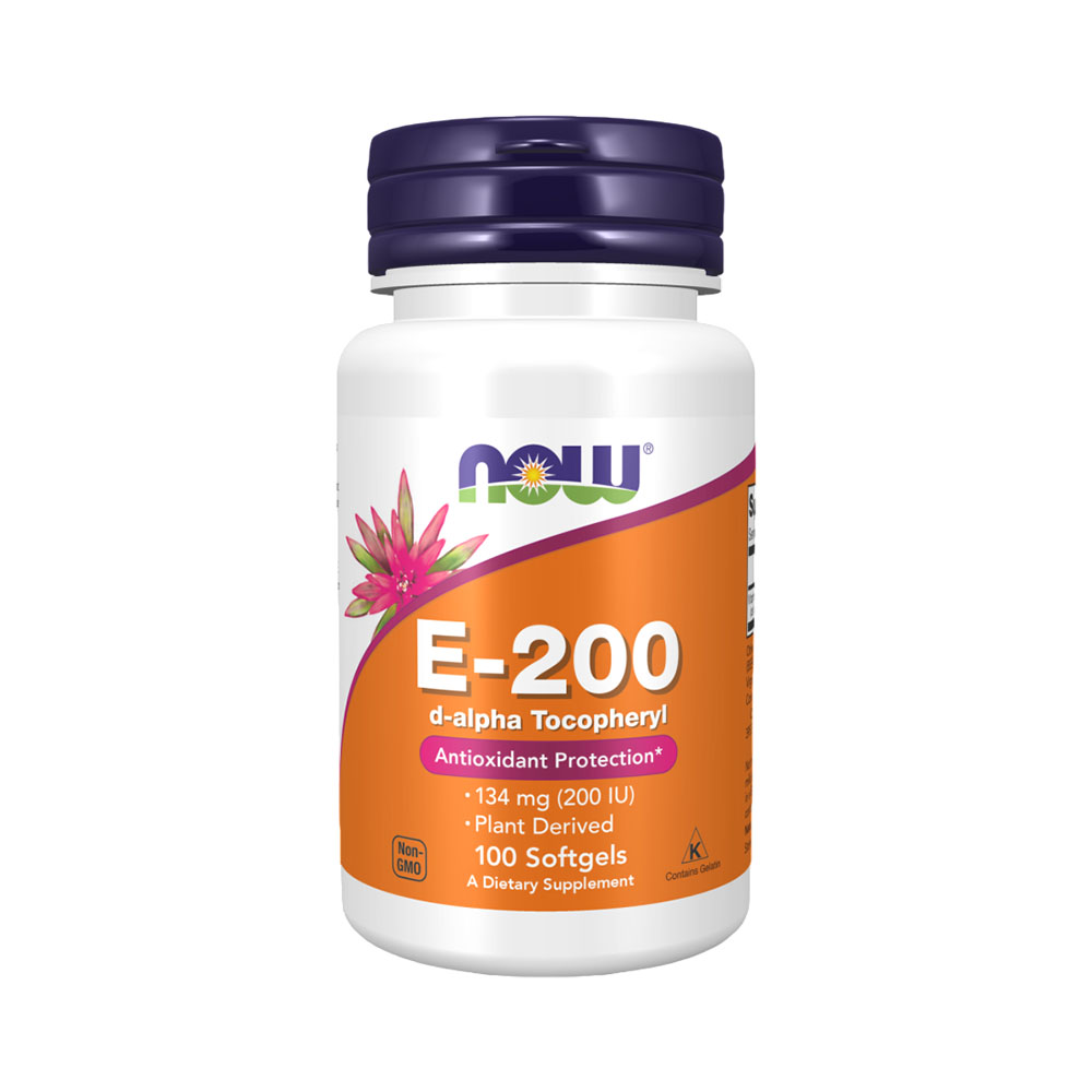 Vitamina Now E-200 D-alpha Tocopheryl 100 Softgels