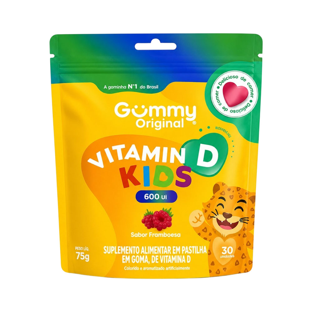 Vitamina Gummy Vitamin D Kids Framboesa 600 UI 30 Gummies