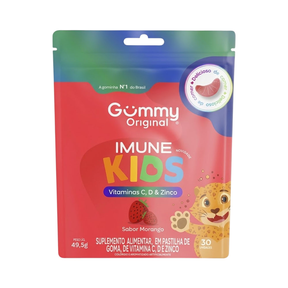 Vitamina Gummy Imune Kids Morango 30 Gummies