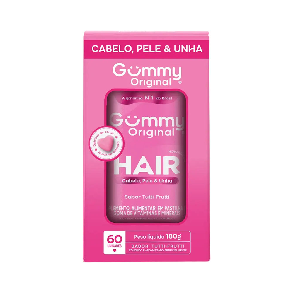 Vitamina Gummy Hair, Skin And Nails Tutti-frutti 60 Gummies