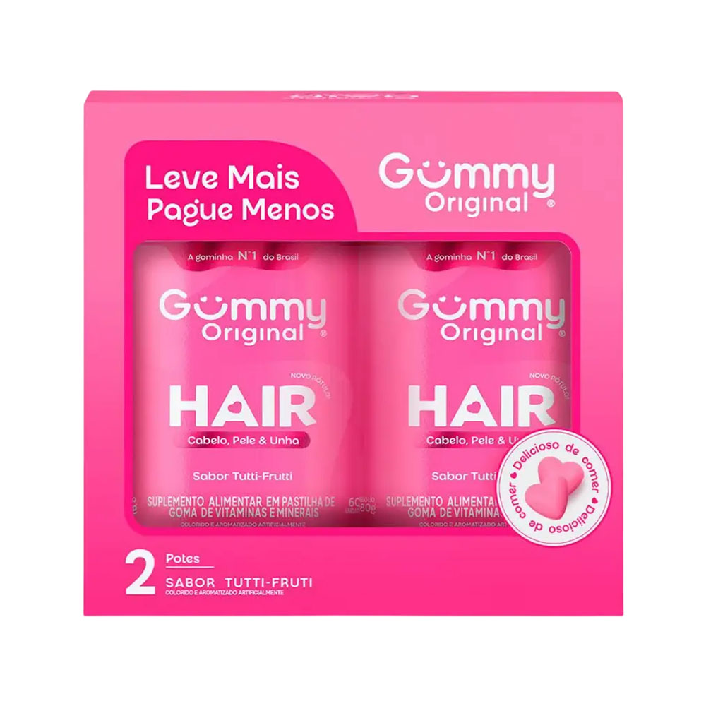 Set Gummy Hair, Skin And Nails Tutti-frutti 2 Peças