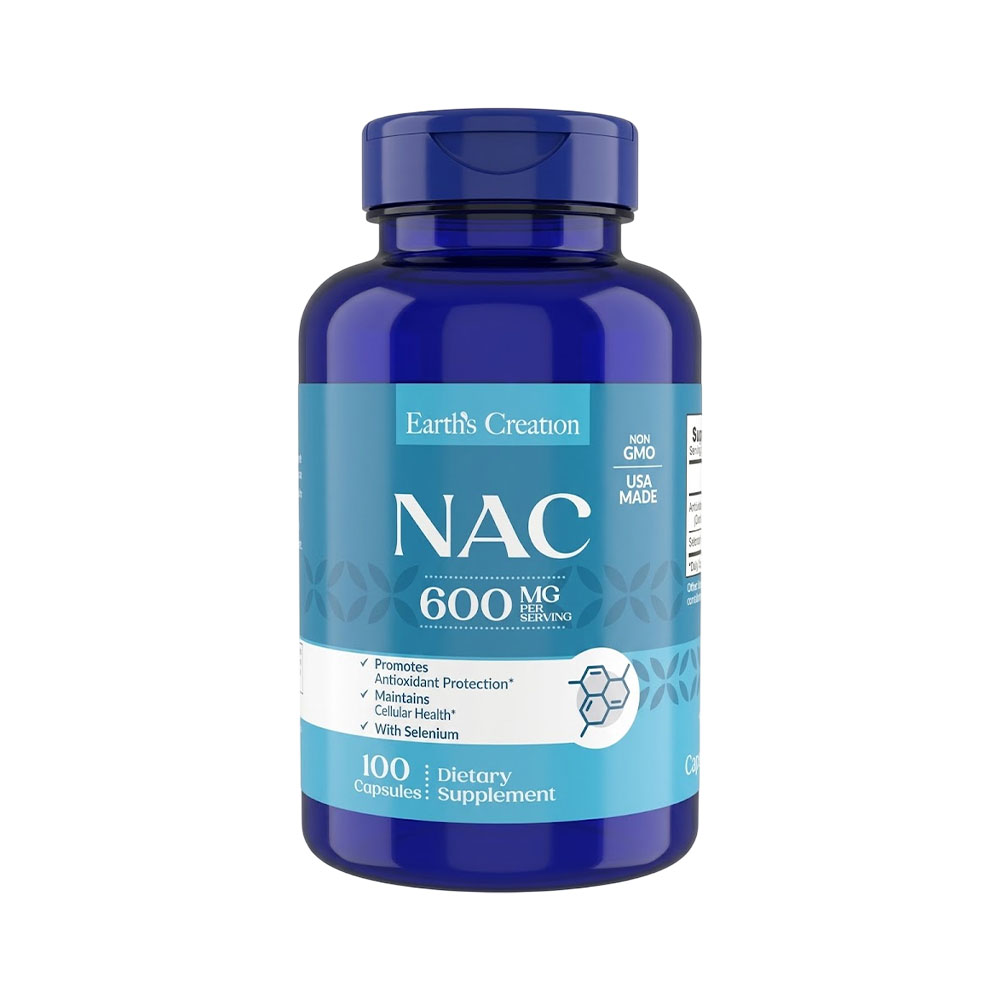 Vitamina Earth's Creation Nac 600MG 100 Cápsulas