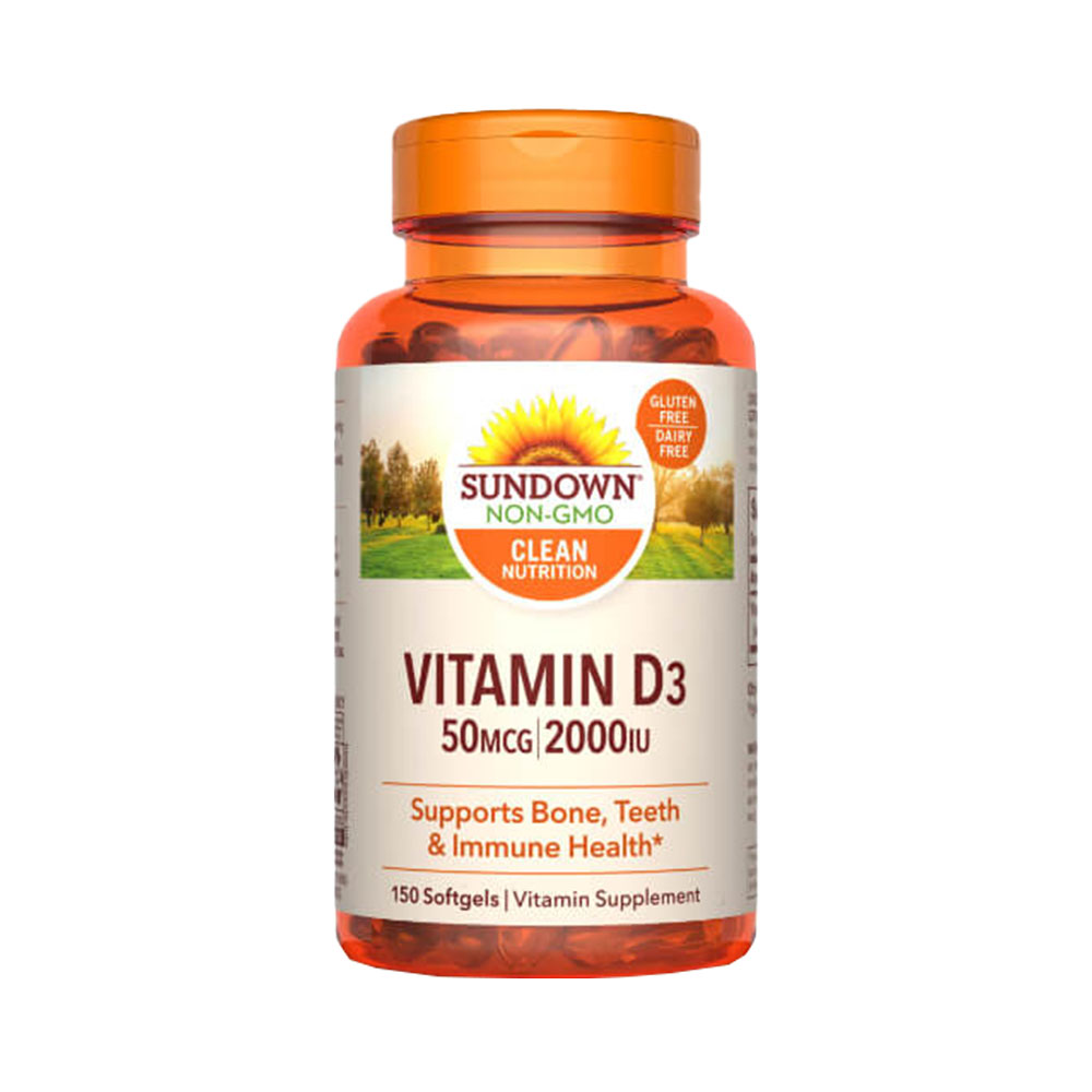 Vitamina D Sundown Natural's 50mcg 2000IU 150 Softgels