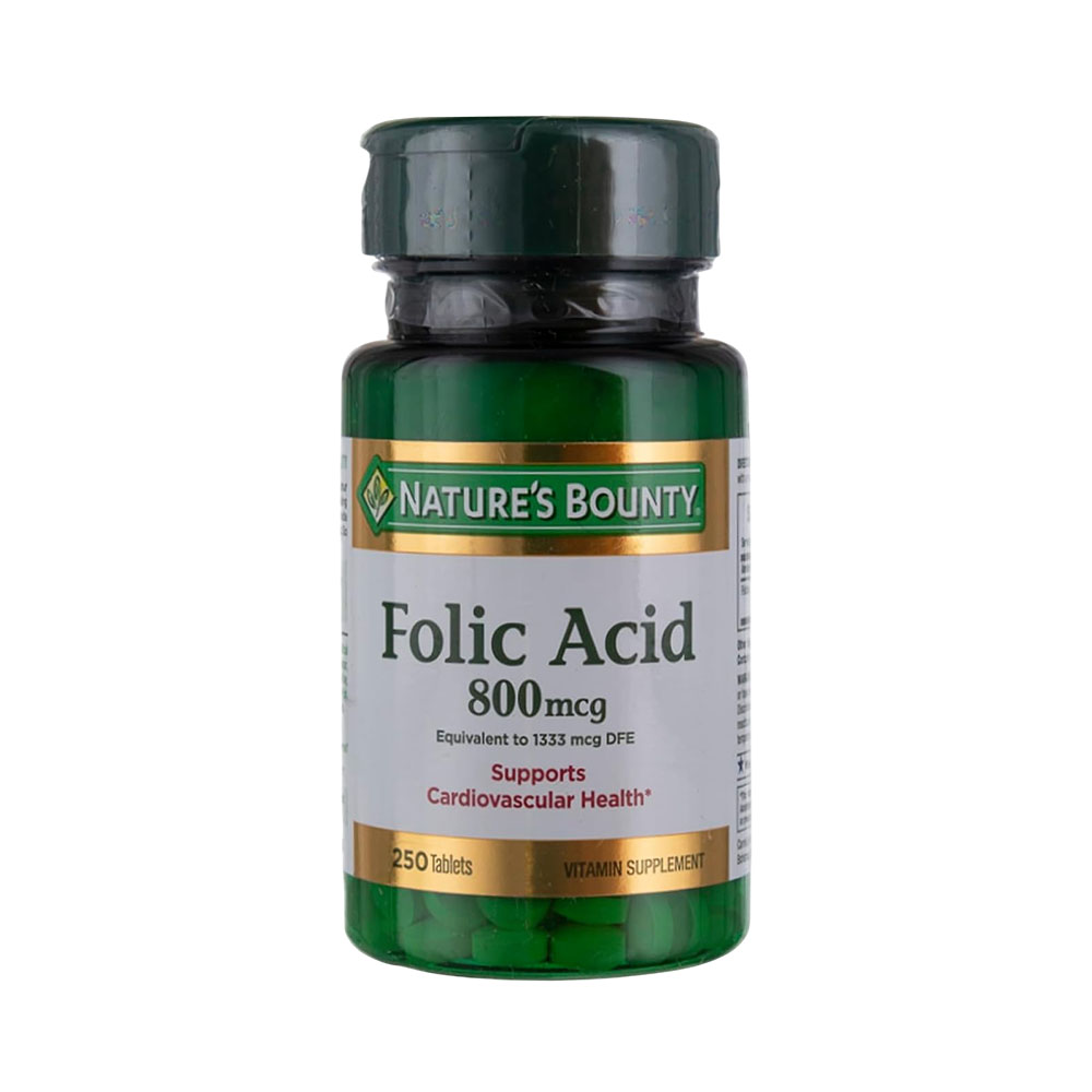 Vitamina Nature's Bounty Folic Acid 800MCG 250 Comprimidos