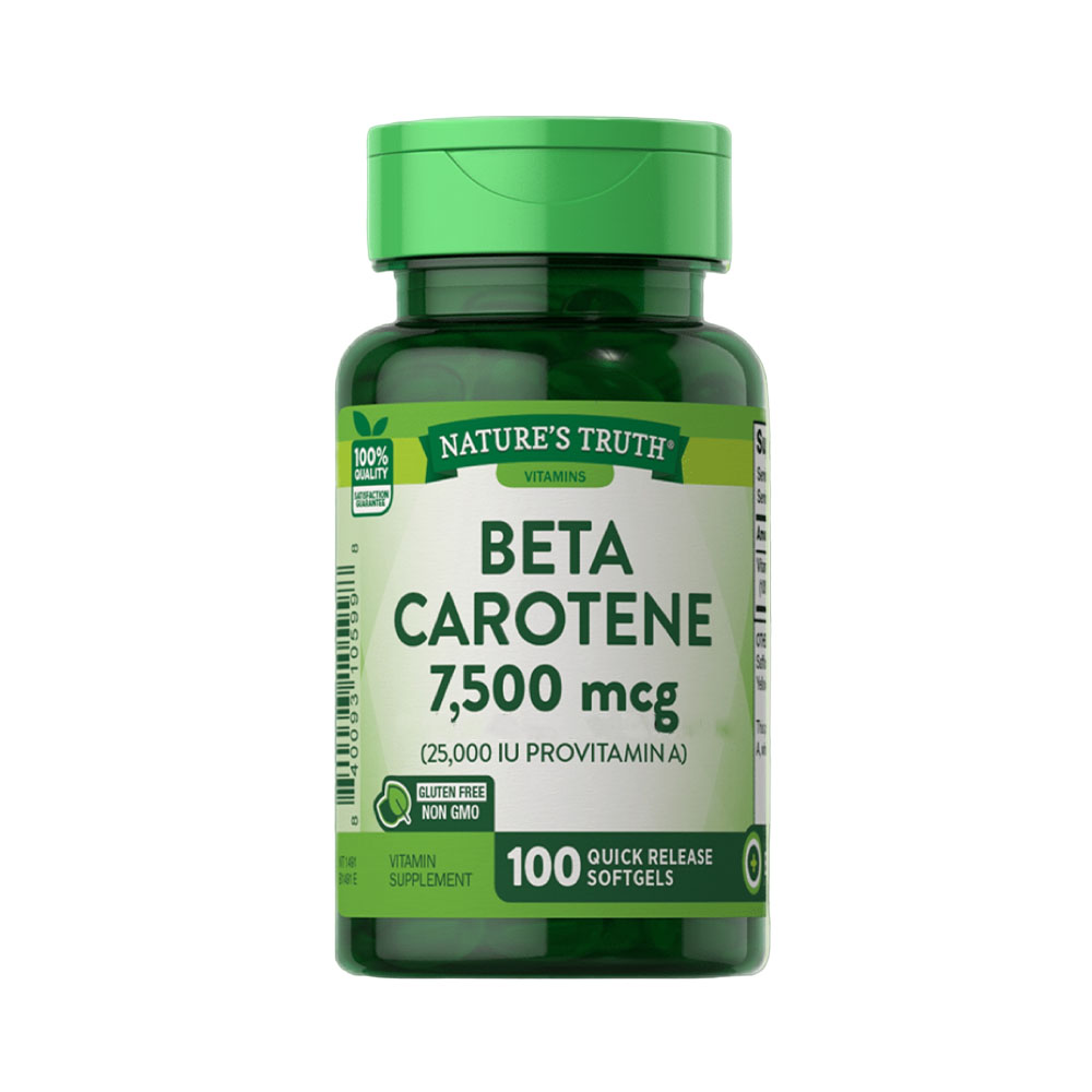 Vitaminas Nature's Truth Beta Carotene 7500MCG 100 Cápsulas