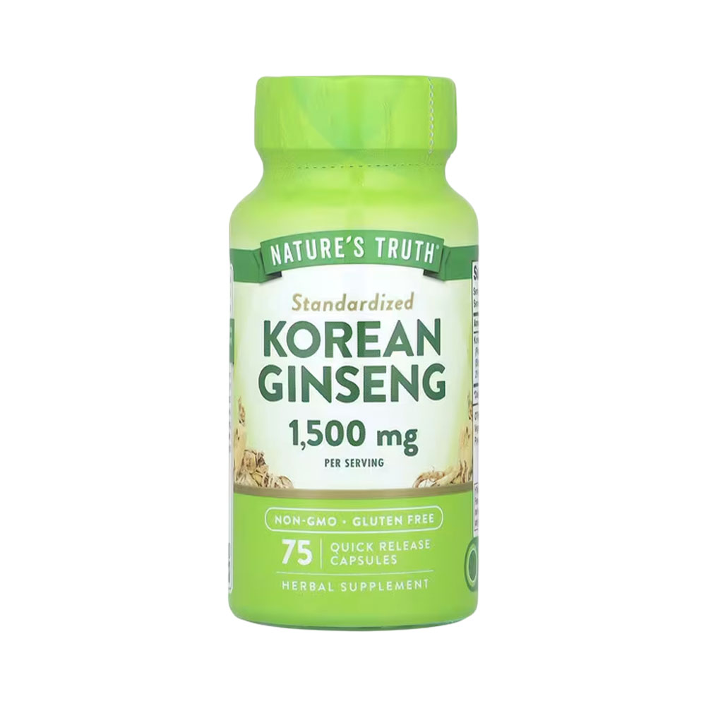 Korean Ginseng Nature's Truth Standardized 500mg 75 Capsulas