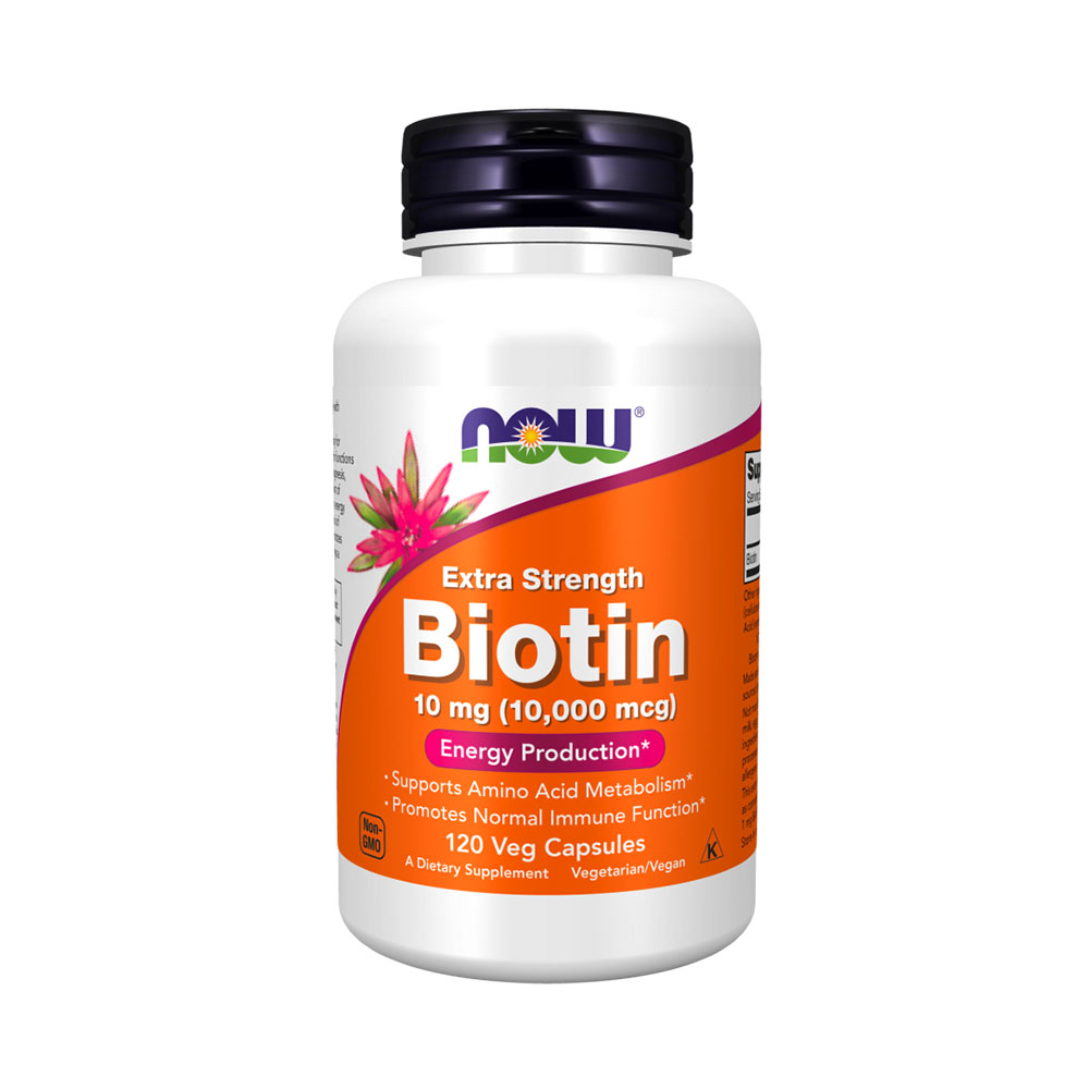 Suplemento Now Sports Biotin 10MG 120 Cápsulas