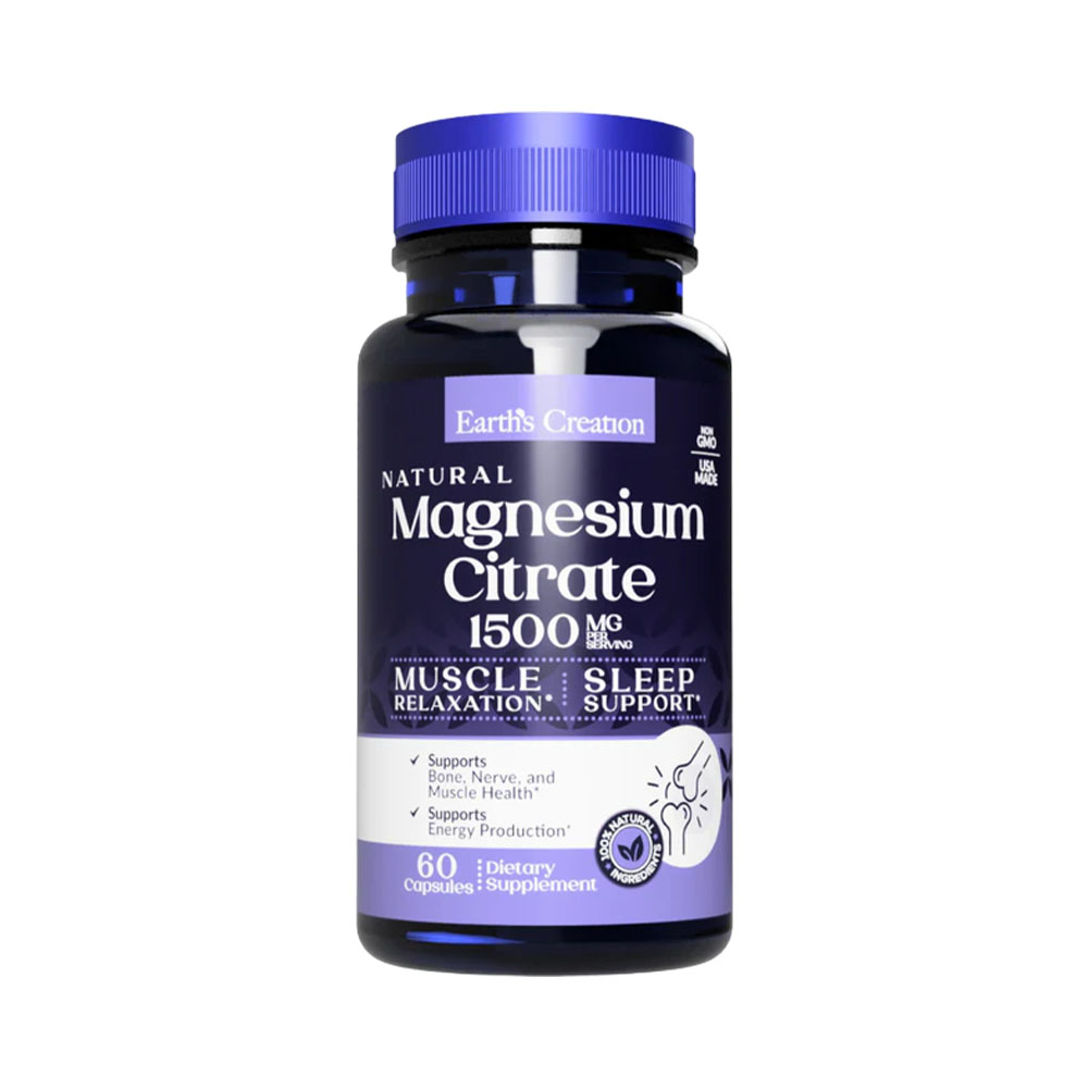 Vitamina Earth's Creation Magnesium Citrate 1500MG 60 Cápsulas