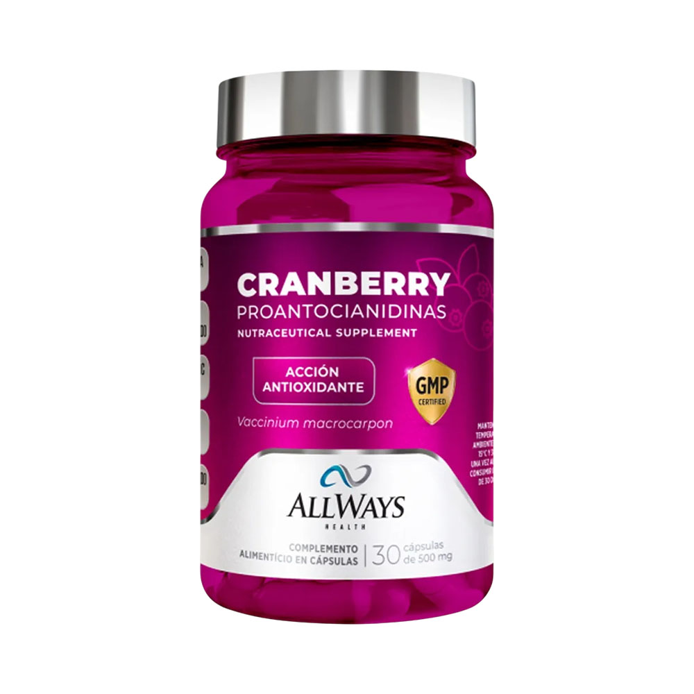 Complemento Allways Health Cranberry 500MG 30 Cápsulas